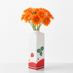Photo du vase bouteille fraise de dos sur fond blanc