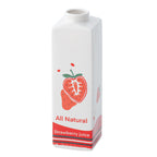 Photo zoomée du vase bouteille fraise devant un fond blanc