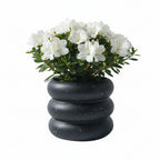 Photo de presentation du cache pot en ceramique azalee noir sur fond blanc