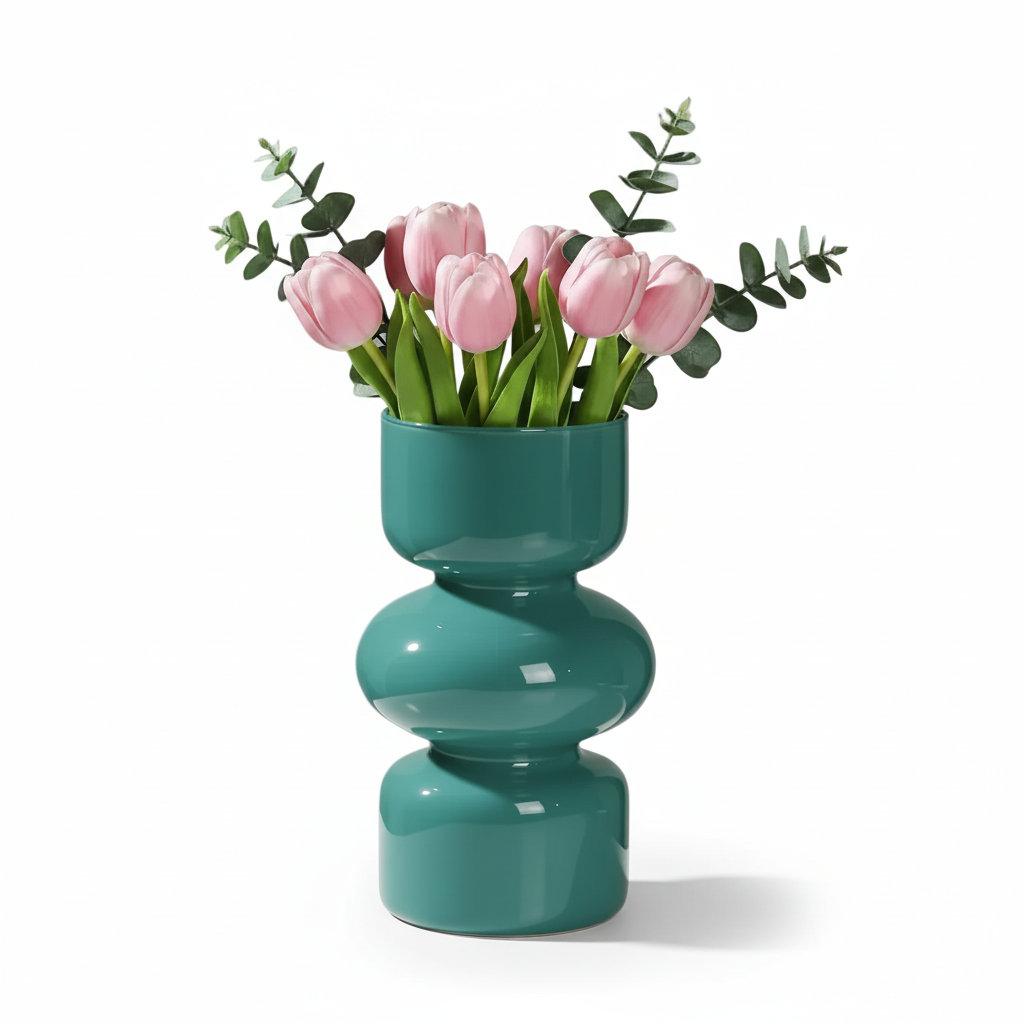 Photo de présentation du vase tulipe emeraude en verre