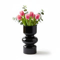 Photo de présentation du vase tulipe noir en verre